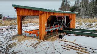 This Is How We Set Up The Portable SAWMILL SHED - Norwood HD36 or Wood-Mizer