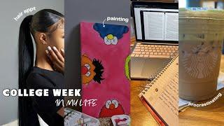 chill college week in my life  | paint w/me + classes + procrastinating + doing work + more