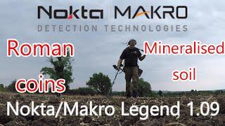 Nokta LEGEND 1.09 iron filter and stability tested = roman coins metal detecting