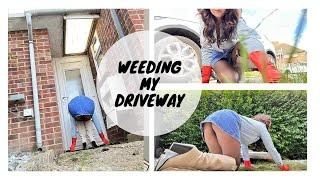 Clean With Me | Weeding My Driveway | ASMR | Sweeping