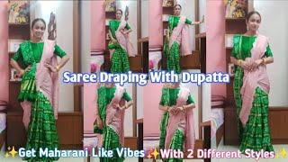 Saree With Dupatta Draping| Wear Saree Like This For This Diwali | Kaveri Kotadia #sareedraping