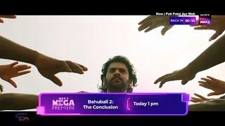 Sony Max 2 | Bahubali 2 today 1 pm | SJ TV PROMO