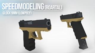 Low Poly Speed Modeling | Glock 9mm (using Blender)