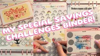 MY SPECIAL SAVINGS CHALLENGES BINDER! They touch my heart ️stuffing & saving for sinking funds