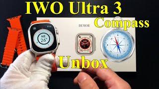 IWO Ultra 3 DEMOR IWO Watch Ultra 3 Smart Watch Series 8 49mm Compass NFC Smartwatch Unboxing Review