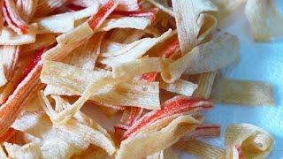 How To Fry Crab Flavoured Chips. 怎样炸蟹柳条