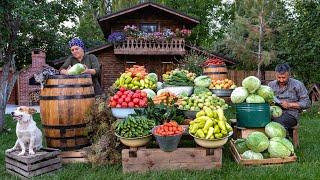 Pickling  Seasonal Vegetables in a 200 Liter Wooden Barrel