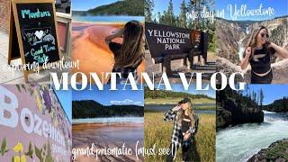 TRAVEL VLOG | yellowstone national park, montana, bozeman, old faithful, grand prismatic + more!