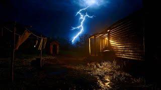 Escaping a Rainstorm to a Cabin with Rain, Wind, and Dark Clouds Sounds for a Deep Sleep