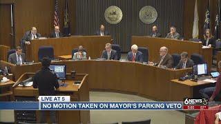 No motion taken by city council on Omaha Mayor's parking ordinance veto