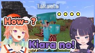 Kiara asking the 𝐅𝐎𝐑𝐁𝐈𝐃𝐃𝐄𝐍 question to Kaela 【Minecraft】