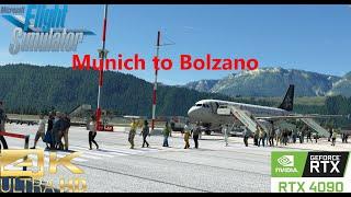 Flight from Munich to Bolzano I Airbus A320 - Lufthansa I Cinematic Flight I 4K-60FPS