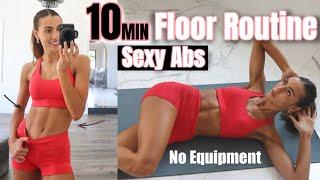 10 MIN Sexy Abs Floor Routine // No Equipment + At Home Workout // Sami Clarke #FitAtHome