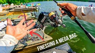 Partial Weight DQ HURTS In Jon Boat Fishing Tournament || Catching STACKS Of Bass Finesse Fishing