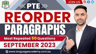 PTE Reading Reorder Paragraphs | September 2023 Real Exam Predictions | Language Academy PTE NAATI