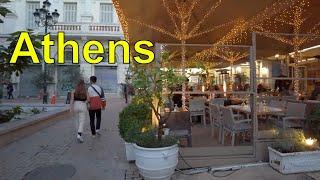 Touring downtown streets Athens Greece Plaka 2022