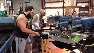 Rusev visits the printers of his "Happy Rusev Day" shirts