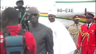 Arrival of the President of Ghana Nana Akufo Addo in the Gambia.