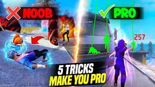 5 TIPS AND TRICKS MAKE YOU PRO  || HOW TO BECOME PRO PLAYER IN FREE FIRE || FIREEYES GAMING