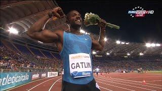 Justin Gatlin breaks Usain Bolt's meeting record at Golden Gala Rome