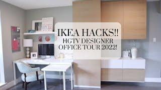 IKEA HACKS!  HGTV Designer OFFICE TOUR 2022!! Easy Design TRICKS for small spaces!