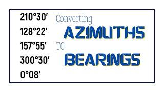 how to convert azimuth to bearing | Surveying | Sample Problem