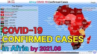 Africa COVID-19 Confirmed Cases by Map (20.02.13~21.08.16)