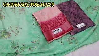 Georgette silk sarees,Plain saree with deiagner sarees and hip belt single Saree Courier available