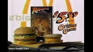 1991 Indiana Jones McDonalds Movies TV Commercial