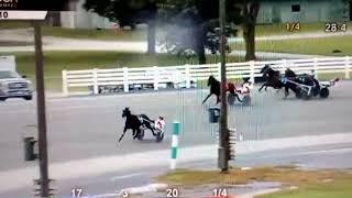 Bad Accident Saratoga Harness Race 10 - 9/9/24