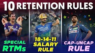 IPL 2025 - 10 Retention Rules , RTMs , Salary | RCB , CSK , LSG , KKR , MI | MY Cricket Production