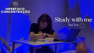 STUDY WITH ME - em tempo real | com barulho de chuva 