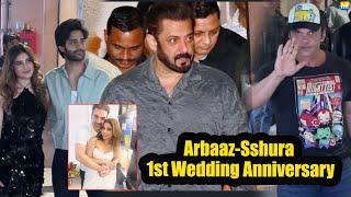 Salman Khan, Sohail Khan,Rasha Thadani at Arbaaz Khan FIRST Wedding Anniversary with 2nd Wife Sshura