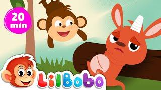 Five Little Monkeys, Four Little Kangaroos... | Little BoBo Nursery Rhymes - FlickBox Kids