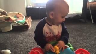 Seven-month-old Riding an Elephant