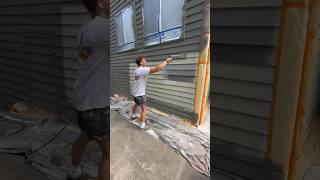 Exterior Painting: Spraying Solid Stain on Cedar Siding | Ada, MI  #sherwinwilliams #exteriorpaint