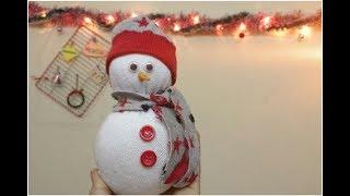 how to make snowman without sewing||christmas decoration ideas||soumya dubey