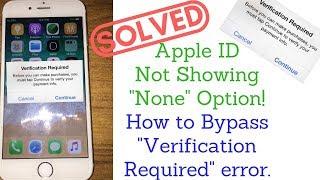 no none option when setting up apple id payment?