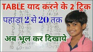 Method to remember Pahadha 2 to 20 || Table 2 to 20 tricks for kids || Tables learning trick ||