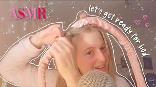 ASMR let's get ready for bed |12|  (random talking, fabric sounds, hair sounds,...)