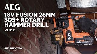 AEG 18V FUSION 26mm SDS+ Rotary Hammer Drill (A18FRH0) in action