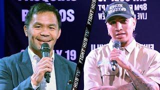 Manny Pacquiao vs Mario Barrios FULL Press Conference & Face Off Video