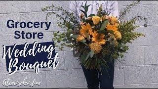 DIY Grocery Store Wedding Flower Bouquet @aleexischristine