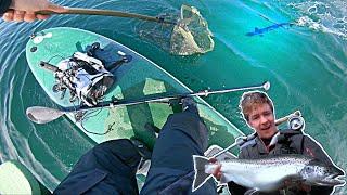 Paddle board fly fishing for Salmon - Vättern