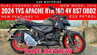 Tvs Apache 160 4V 2024 Model Test Ride Review | Dual Channel ABS | Mileage | Top Speed | Features |