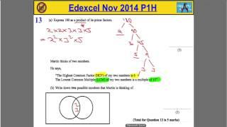 Edexcel Maths P1 Nov 2014 Higher Q13