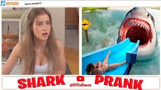 SLIDE WATER SHARK PRANK 2 I Broma Omegle : Tiburón en Tobogán de Parque Acuático Part.2