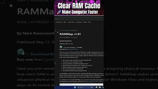 Clear RAM Cache in Windows  |  Make Computer Faster #shorts