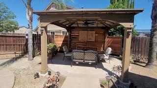 Costco's Yardistry 12 x 14 Gazebo with added privacy wall #costcogazebo #yardistrygazebo #gazebo