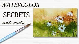 Transforming Watercolor Meadows with Mixed Media Magic